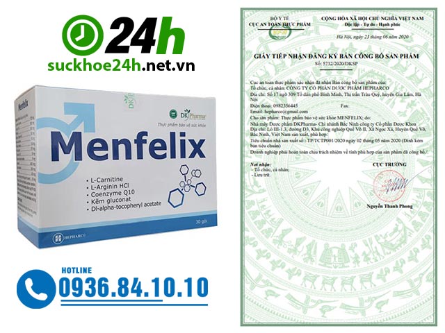 Giấy chứng nhận sản phẩm Menfelix
