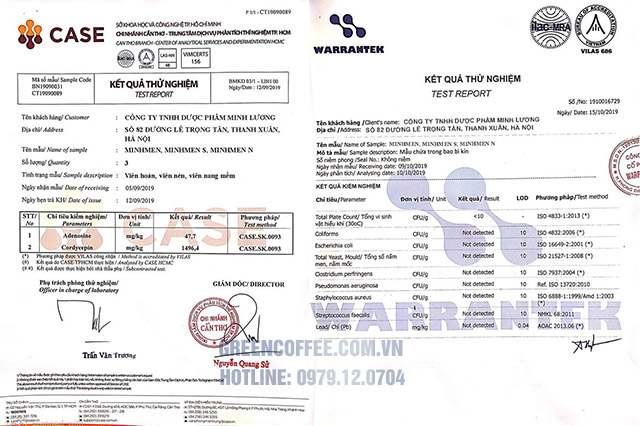 Kết quả thử nghiệm sản phẩm Minhmen